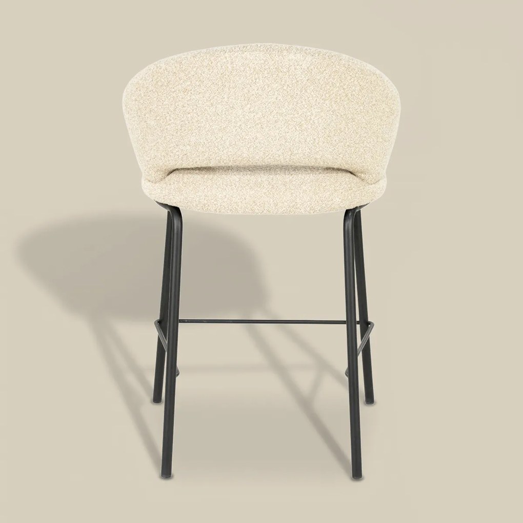 Barkruk Met Zwart Onderstel Beige