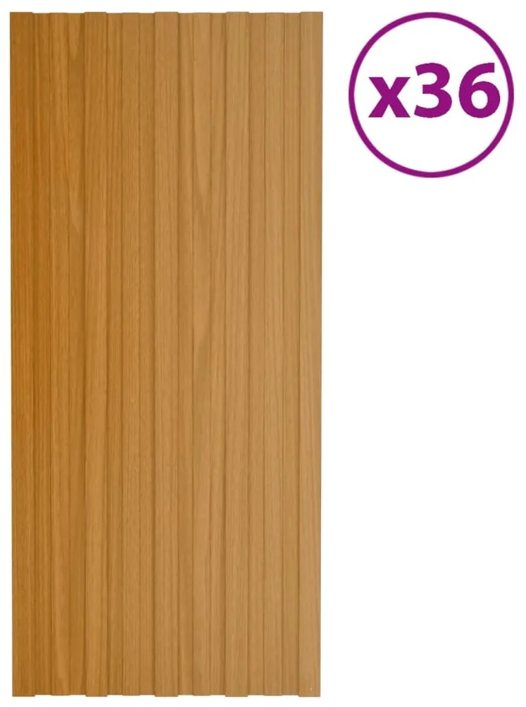 vidaXL Dakpanelen 36 st 100x45 cm gegalvaniseerd staal lichthout