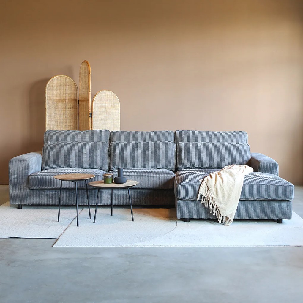 PEPP Interiors Lech Ribstof Hoekbank Grijs