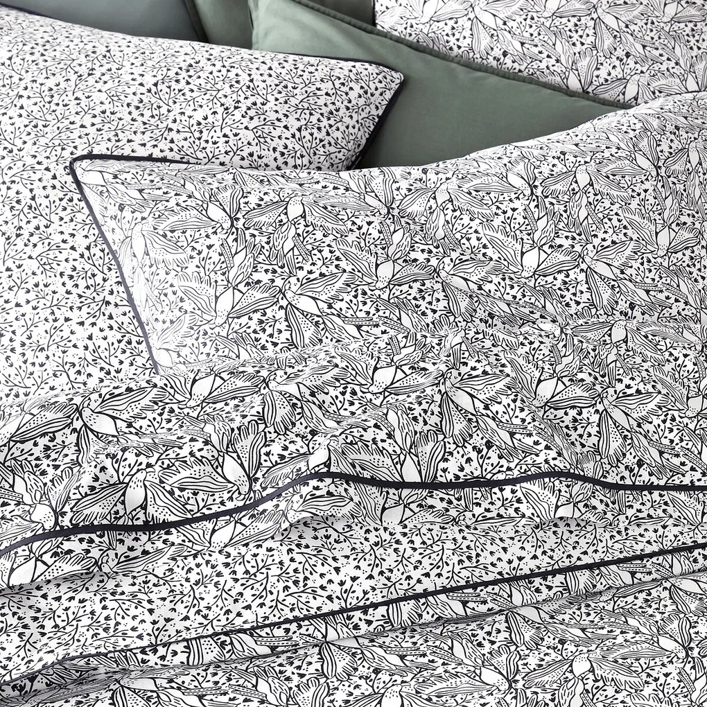 Dekbedovertrek in gewassen katoen, Leafbird