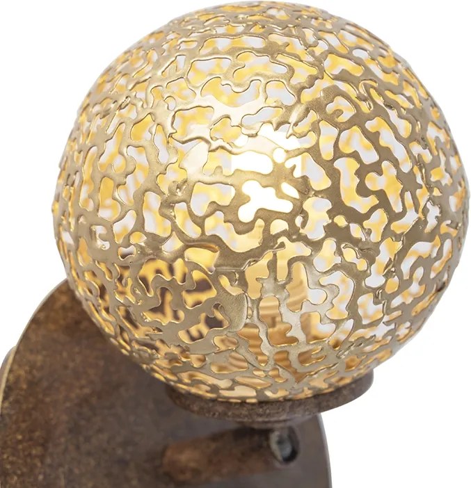 Wandlamp roestbruin verstelbaar met schakelaar - Kreta