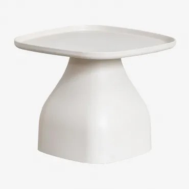 Vierkante Bijzettafel 50x50 Cm Van Polypropyleen Jubarri Glaciale Wit & ↑38 Cm - Sklum