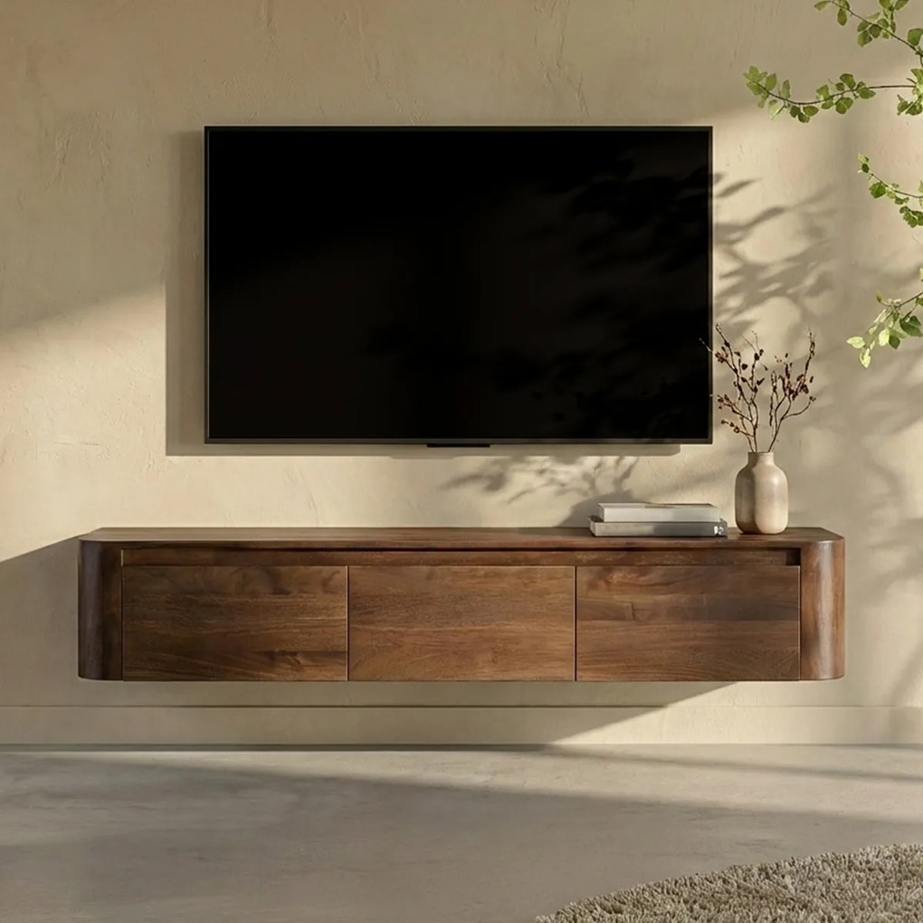 Hangend Tv-meubel Donker Hout 160 Cm - 160x40x30cm.