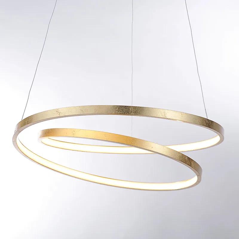 Design hanglamp goud 55 cm incl. LED dimbaar - Rowan Design rond Binnenverlichting Lamp