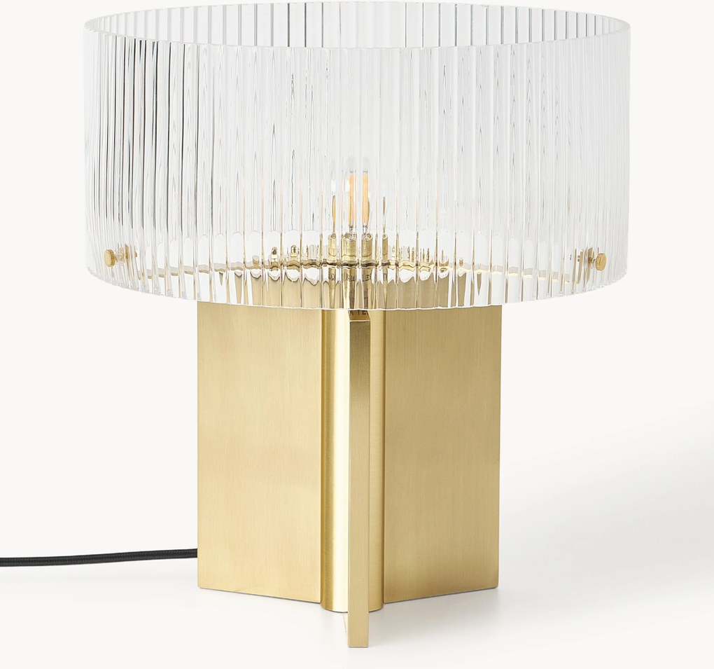 Tafellamp Emmi van geribbeld glas