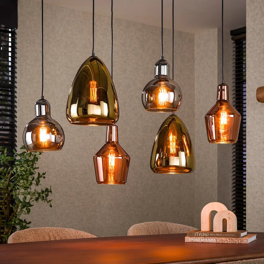 Eettafel Hanglamp Verchroomd Glas
