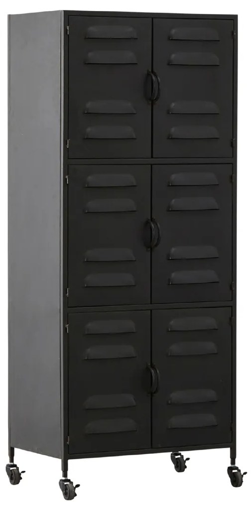 Woood Boaz Verrijdbare Lockerkast Zwart - 60x40.5x145.5cm.