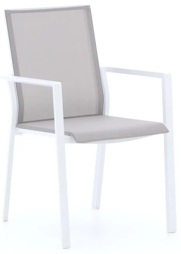 Dining tuinstoel | Bernstein  Amberg | Textileen | Wit | Stapelbaar | Kees Smit Tuinmeubelen
