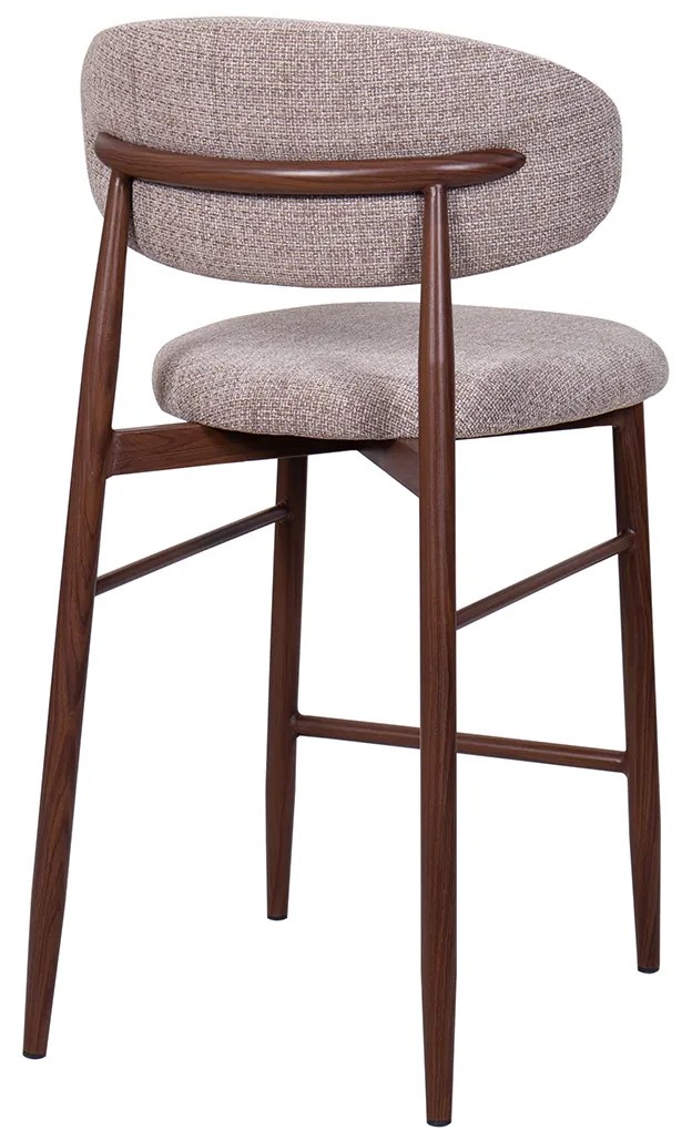 Barkruk Met Rugleuning Walnoot Beige