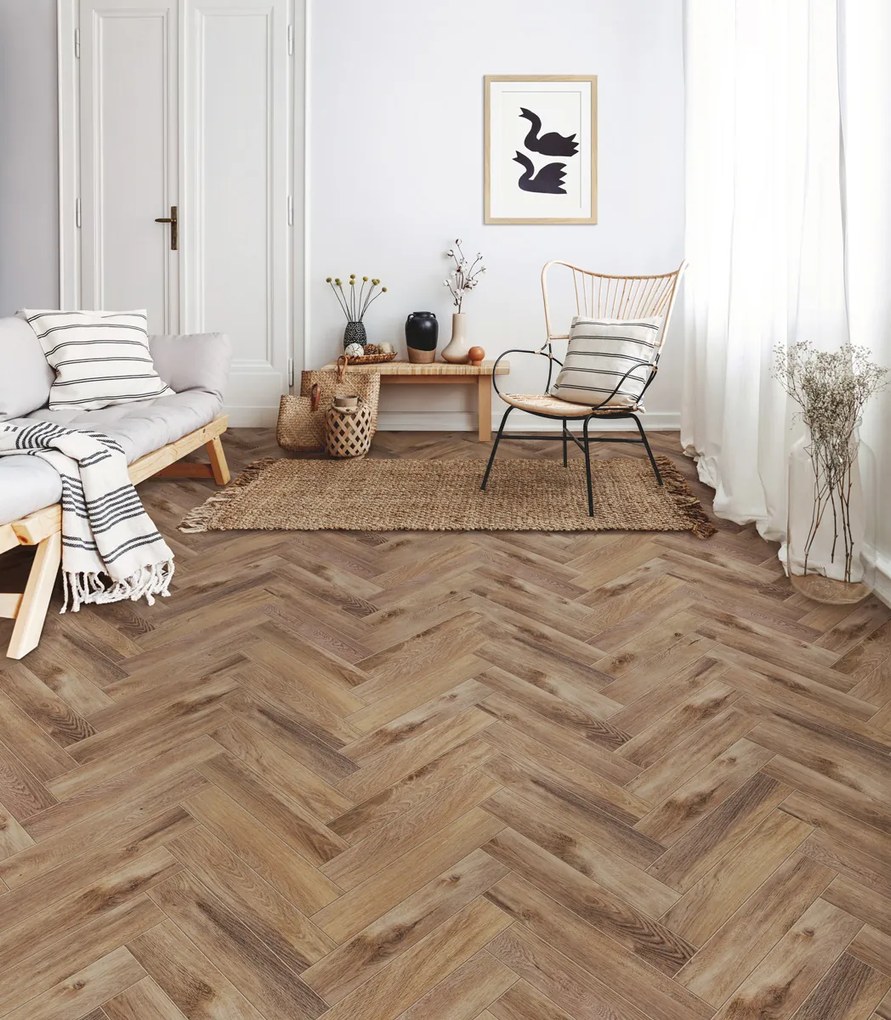 KS Vinyl tegelvloer teak 22.8x122cm