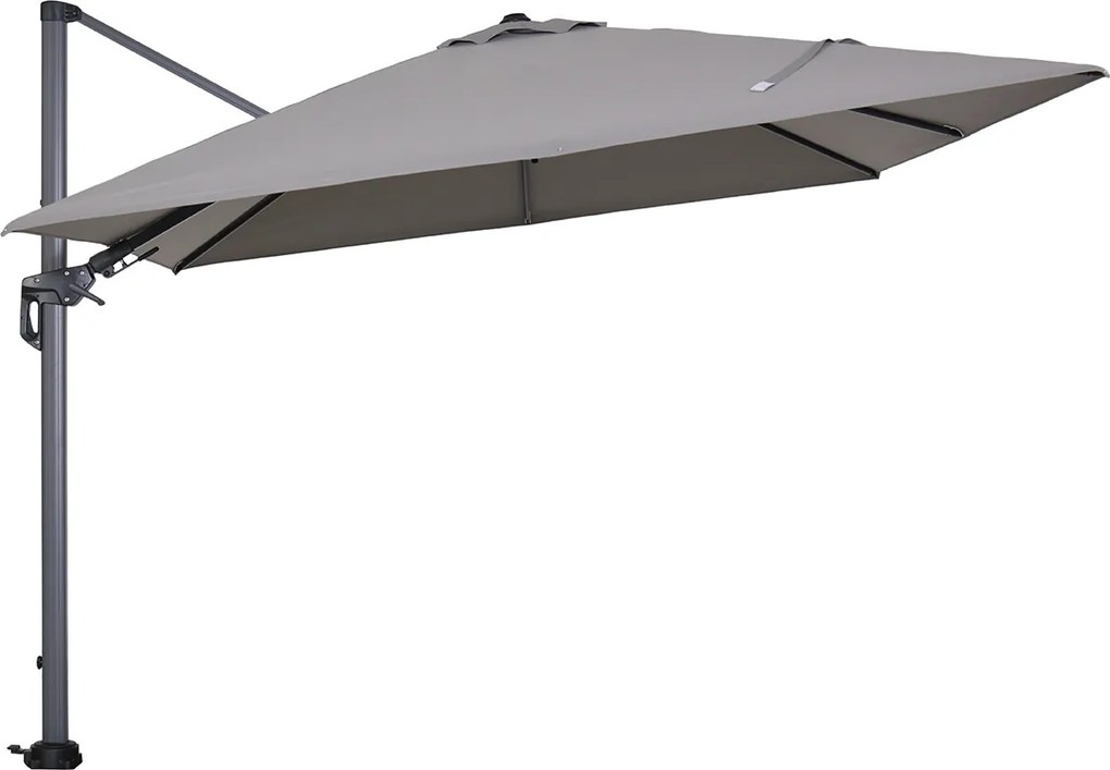 Garden Impressions Hawaii zweefparasol 300x300 cm - frame carbon black - licht grijs doek