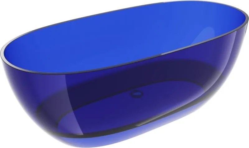 Mexen Pure saffier vrijstaande badkuip transparant 170 x 80 cm, chrom stop - 58071708016