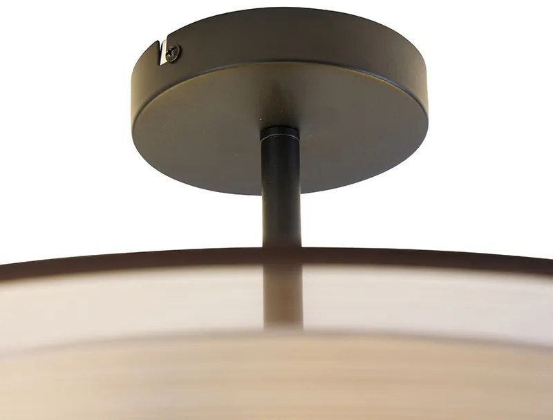 Moderne plafondlamp bruin met wit 50 cm 3-lichts - Drum Duo