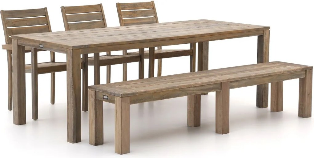 Diningset ROUGH  | 6 personen teakhout | Tuinset stapelbaar | 5-delig | Kees Smit Tuinmeubelen