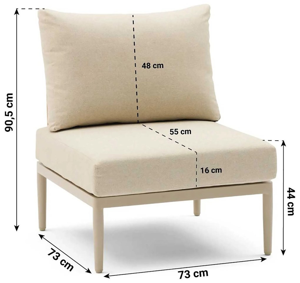 Hoek loungeset 5 personen Aluminium/wicker Taupe  Coco Ibiza