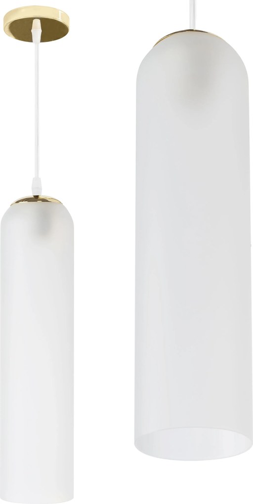 Hangende Glazen Plafondlamp Wit Goud APP665-1CP