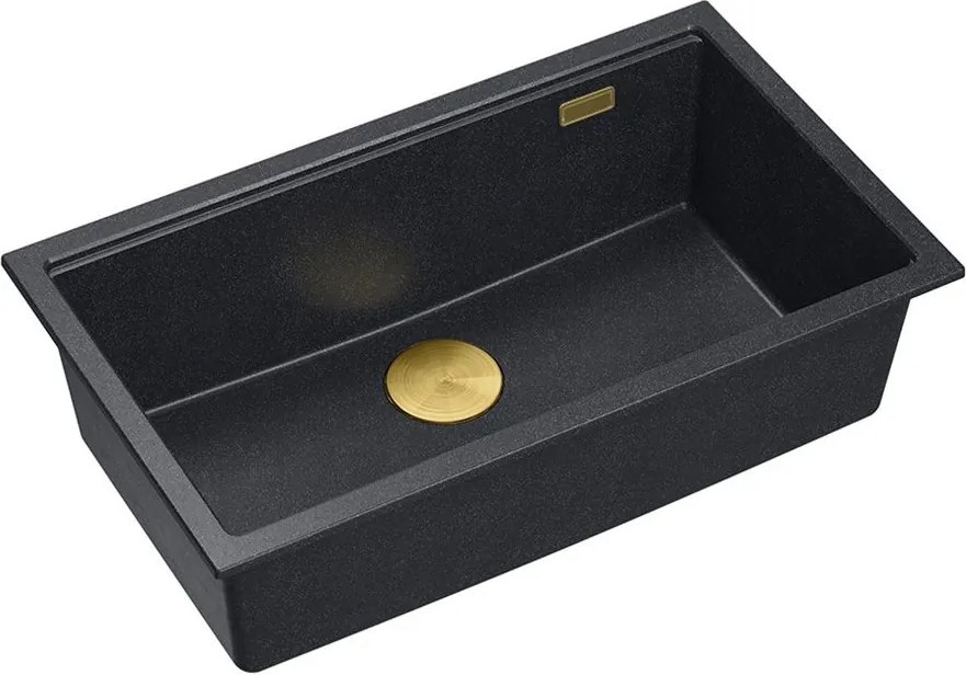 granieten spoelbak Logan 110 Black Metallic
