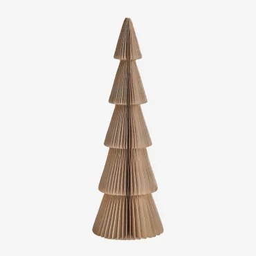 Pak Van 3 Jesper Papieren Kerstbomen Beige Linnen Met Gouden Rand & ↑22.5 Cm - Sklum