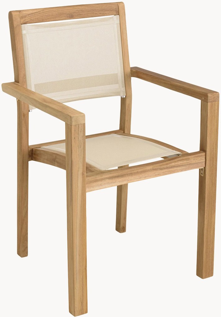 Tuin eetstoelen Fun van teakhout met armleuningen, 2-delig