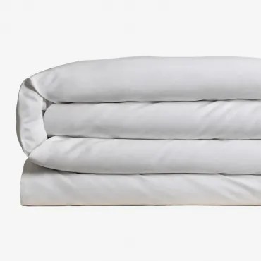 Dekbedovertrek Van Perkaalkatoen Lesia Met Een Draaddichtheid Van 180 Tc Wit & Bed 135/140cm (220 X 220 Cm) - Sklum