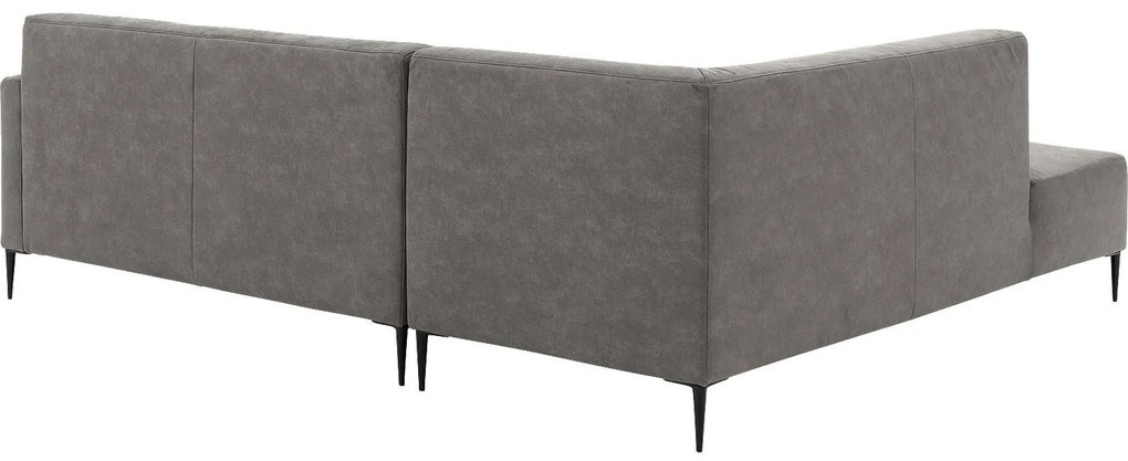 Goossens  Key West grijs, micro leer, 2,5-zits, modern design met ligelement links