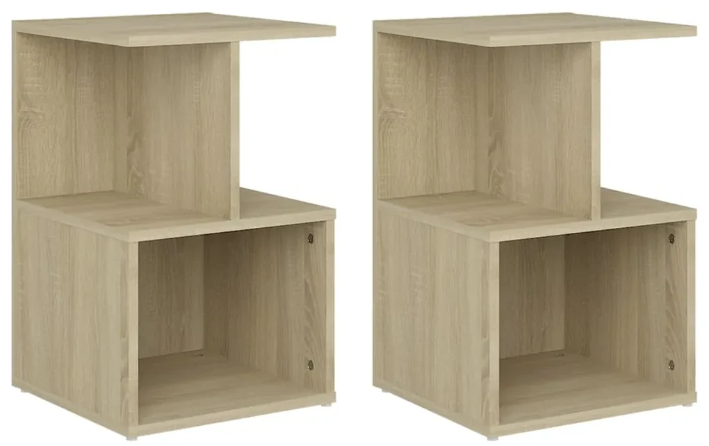 vidaXL Nachtkastjes 2 st 35x35x55 cm spaanplaat sonoma eikenkleurig