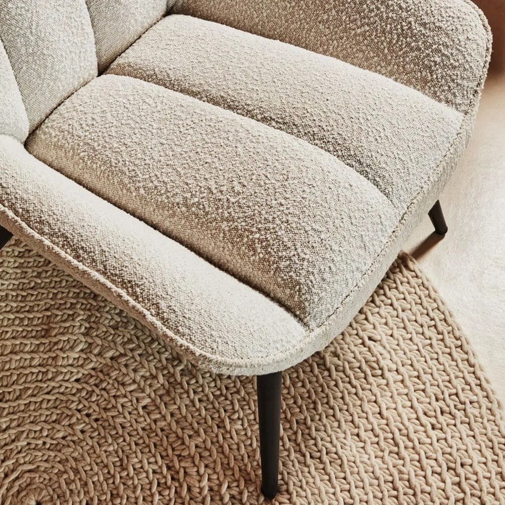 Kave Home Marlina Witte Boucle Fauteuil