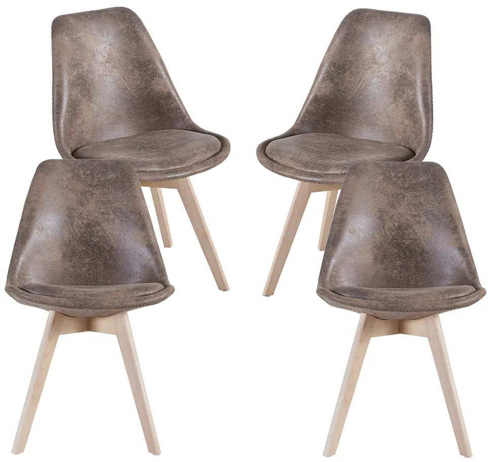 Pak 4 Synk Vintage Stoelen