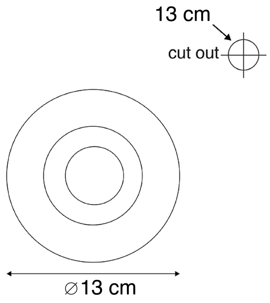 Set van 6 Inbouwspot wit 13 cm rond - Gypsy Stucco