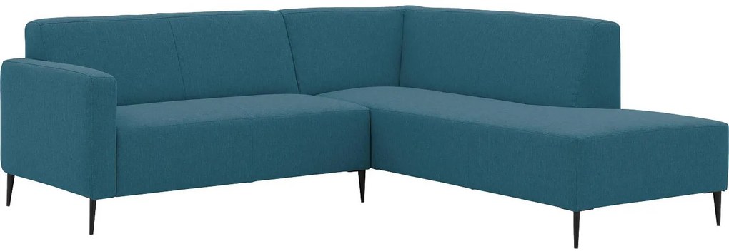 Goossens  Key West blauw, stof, 2-zits, modern design met ligelement rechts