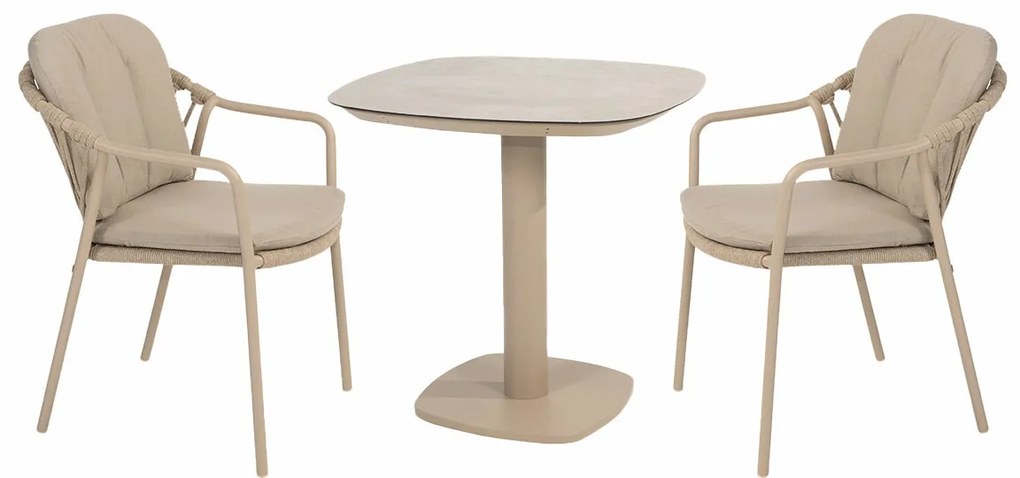 4 Seasons Manitoba bistro tuinset 3-delig Manolo tuintafel 75x75 cm - latte