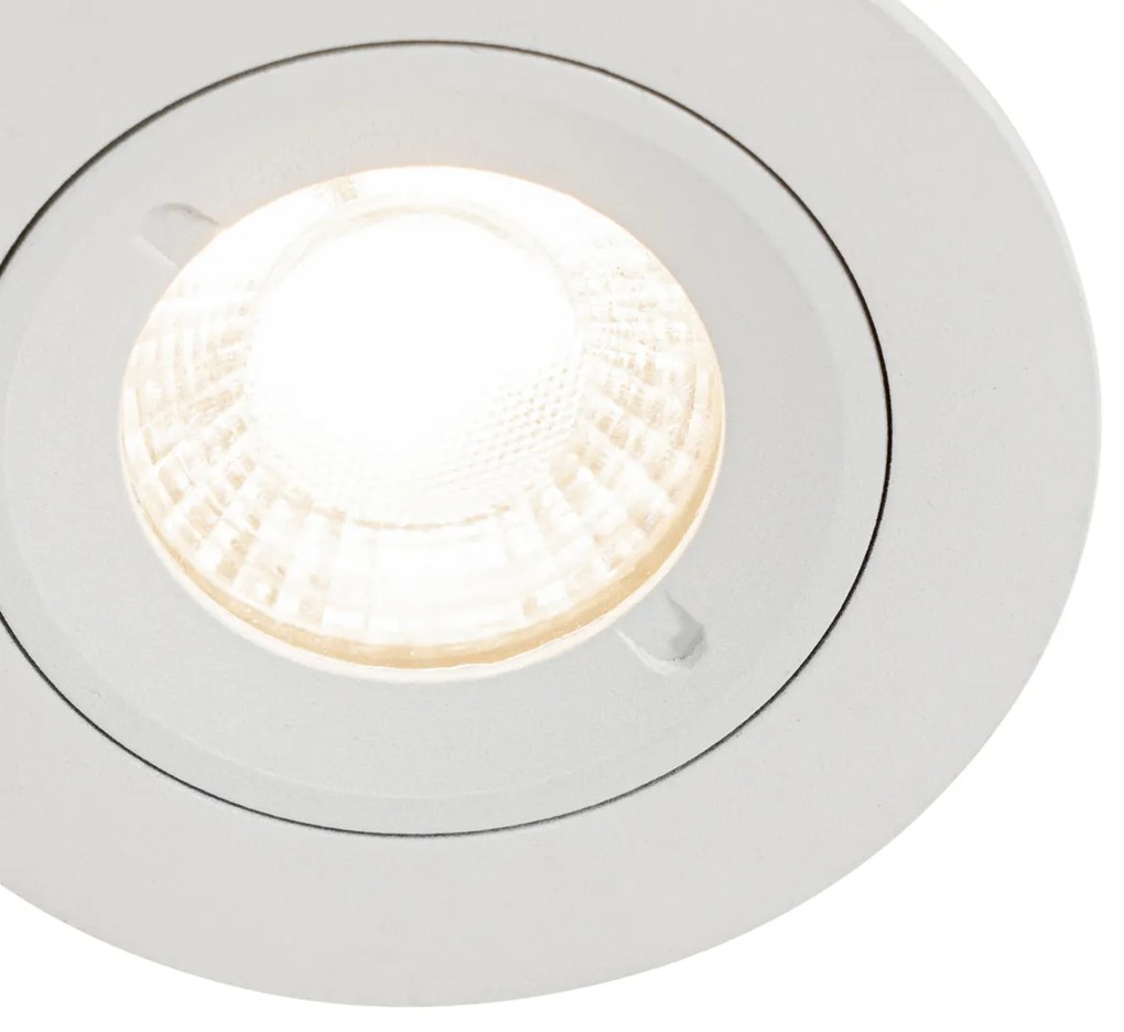 Set van 6 inbouwspots wit rond GU10 50mm IP44 - Xena Modern GU10 IP44 Binnenverlichting Lamp