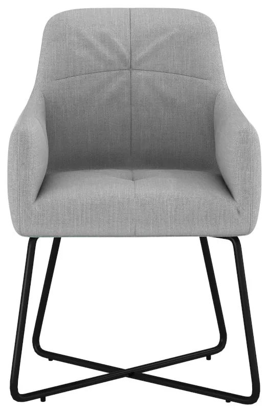 Eetkamerstoel - Arne - stof Bjorn grof geweven lichtgrijs