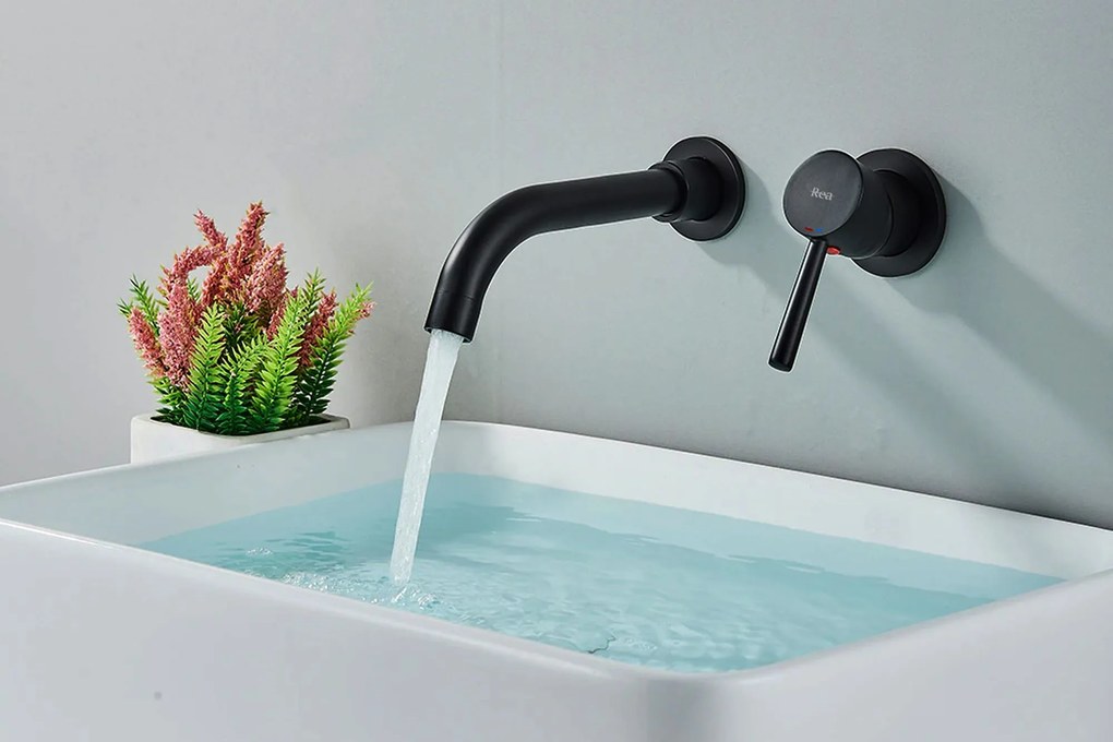 Inbouw wastafelkraan Rea Lungo Long Black + BOX