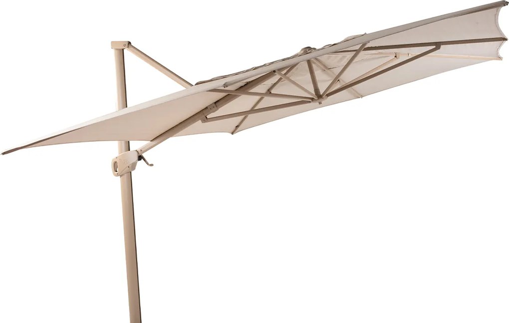 4 Seasons Hacienda zweefparasol 300x400 cm frame latte - doek sand