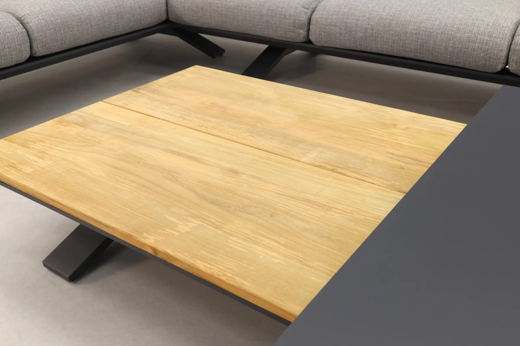 Suns Stockholm loungeset - Antraciet/teak - Light anthracite