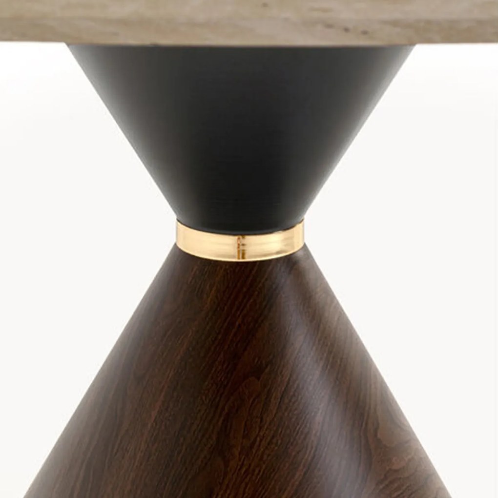 Ronde Eettafel Travertinlook - 120 X 120cm.
