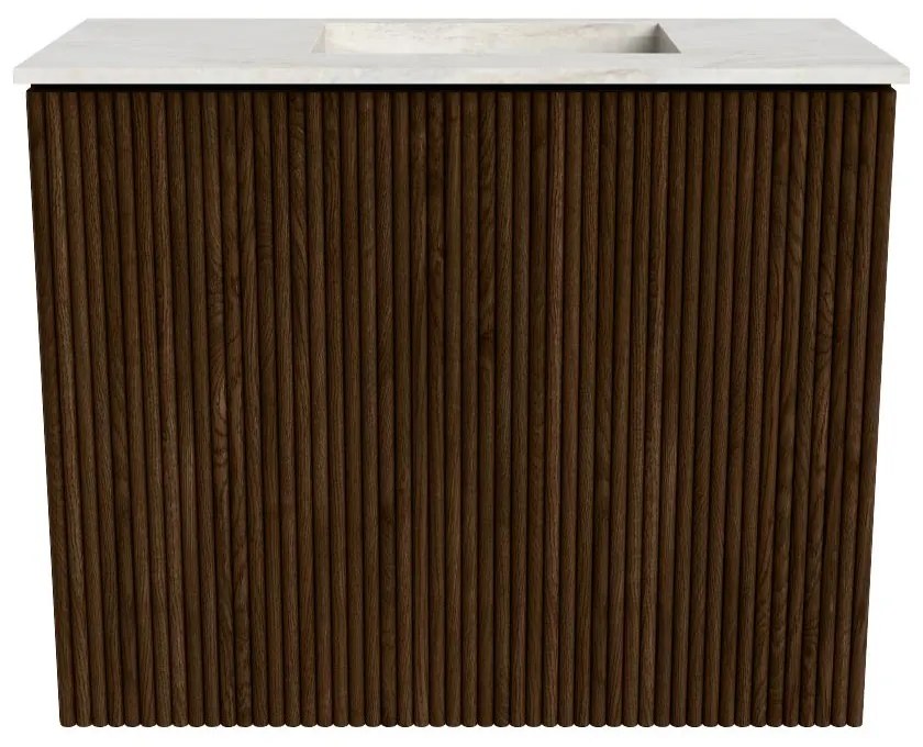 Mondiaz Joya DLux 50cm toiletmeubel walnut met wastafel faye rechts 1 kraangat ostra