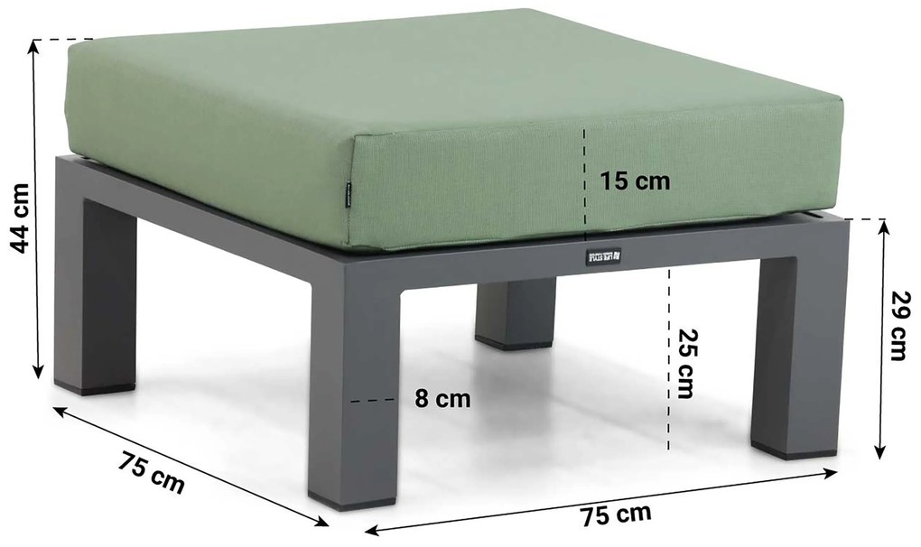 Hoek loungeset 5 personen Aluminium Grijs  Lifestyle Garden Furniture Luca