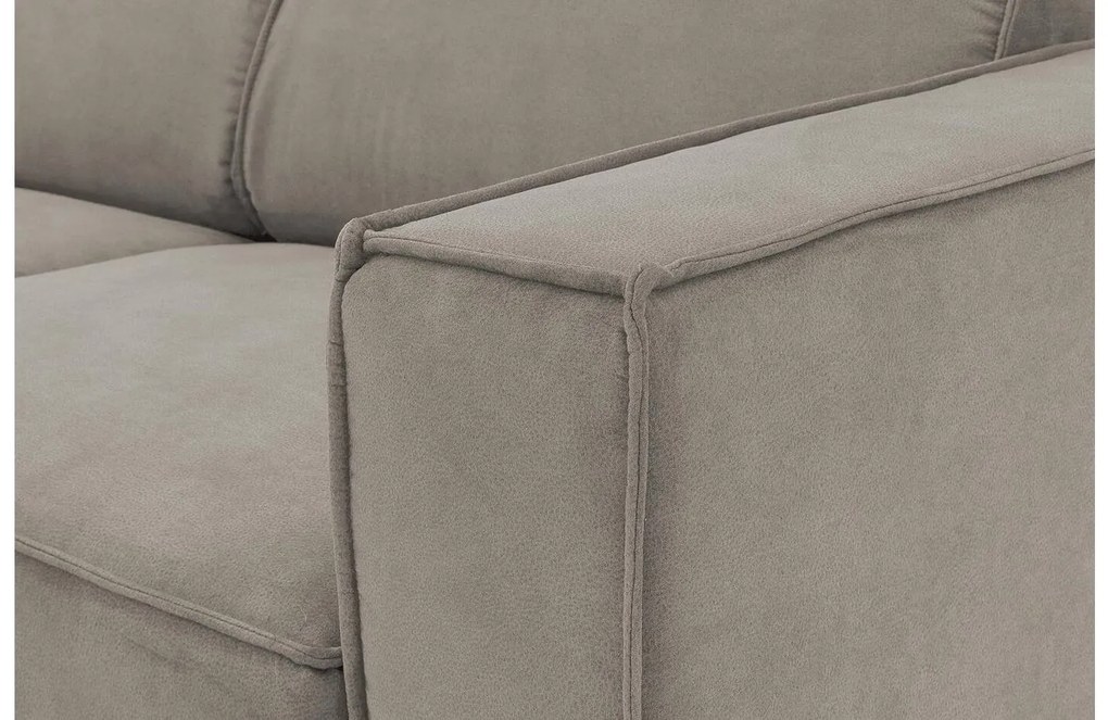 Goossens Hoekbank Hercules grijs, microvezel, 2-zits, modern design met chaise longue links