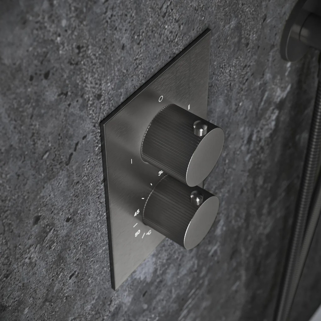 Saniclear Iron Stripes inbouw badkraan verouderd ijzer - gunmetal