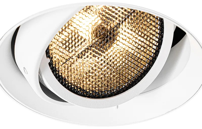 Moderne inbouwspot wit GU10 AR111 rond trimless - Oneon Honey Modern GU10 Binnenverlichting Lamp