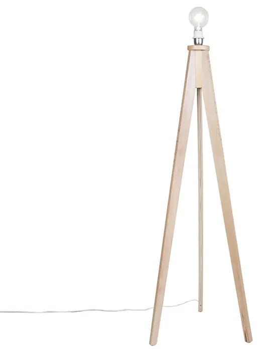 Vloerlamp Tripod Classic blank hout Landelijk / Rustiek, Modern Binnenverlichting Lamp