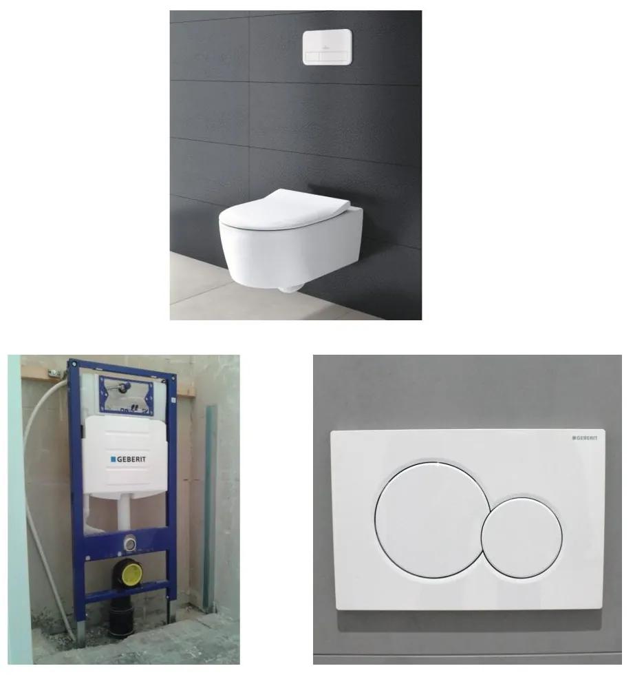 Avento toiletset DirectFlush CeramicPlus met Geberit UP320 reservoir/bedieningsplaat glans-wit