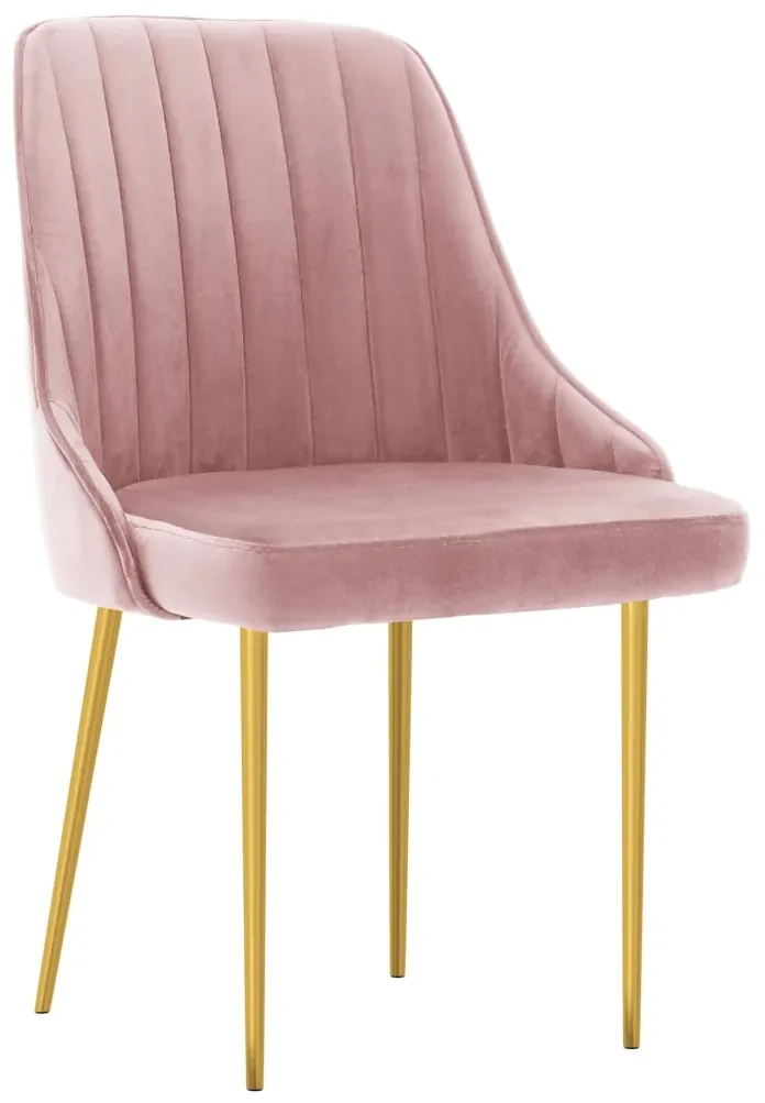 vidaXL Eetkamerstoelen 4 st fluweel roze