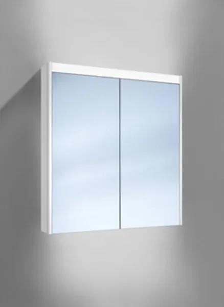 Schneider O-Line spiegelkast m. 2 deuren met LED verlichting boven 70x74.5x12.8cm v. op- of inbouwmontage 1640700202
