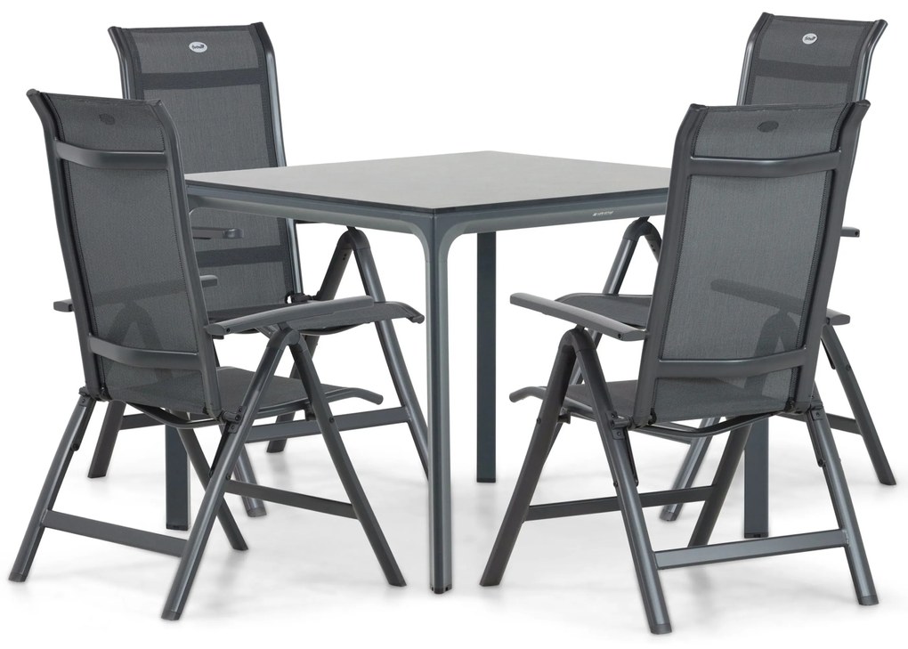 Tuinset 4 personen 90 cm Aluminium/textileen Grijs Hartman Alice/Cesar