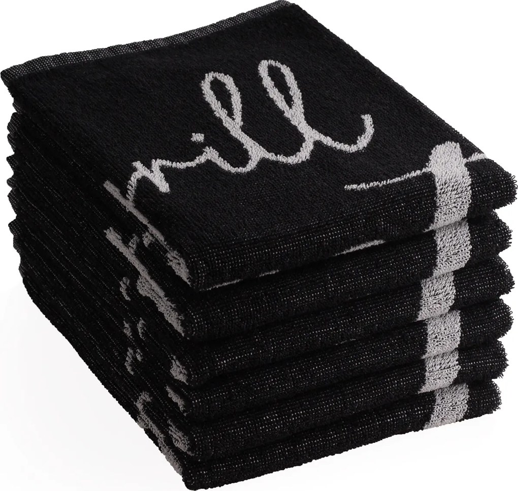 Keukendoek grill master– 6 stuks – 50×50 – zwart