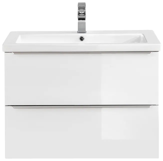 Comad Capri White badkamermeubel 80cm met witte wastafel en kraangat wit/eiken