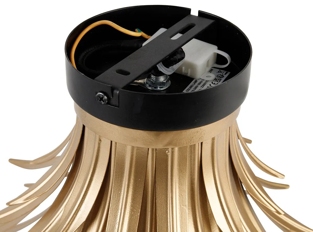 Art Deco plafondlamp goud met zwart - Wesley